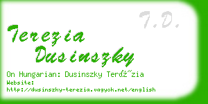 terezia dusinszky business card